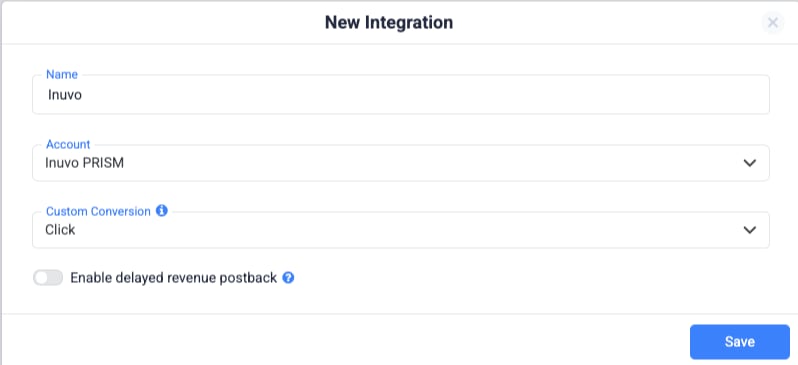 Select a Custom Conversion