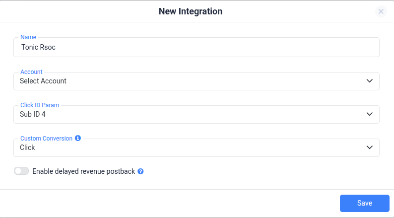 Click on Save, and the new integration will appear under the RSOC Integrations section