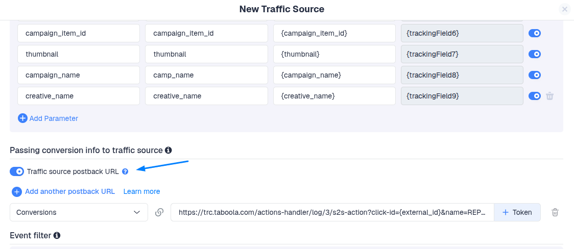 If your final click action is a custom conversion, such as an Ad Click, you must select and map that custom event