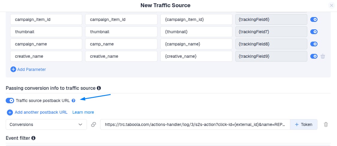 If your final click action is a custom conversion, such as an Ad Click, you must select and map that custom event