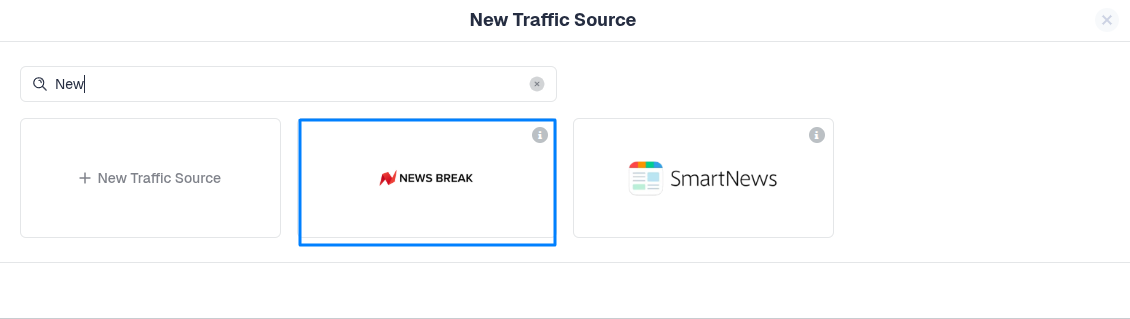 Choose the NewsBreak template from the list