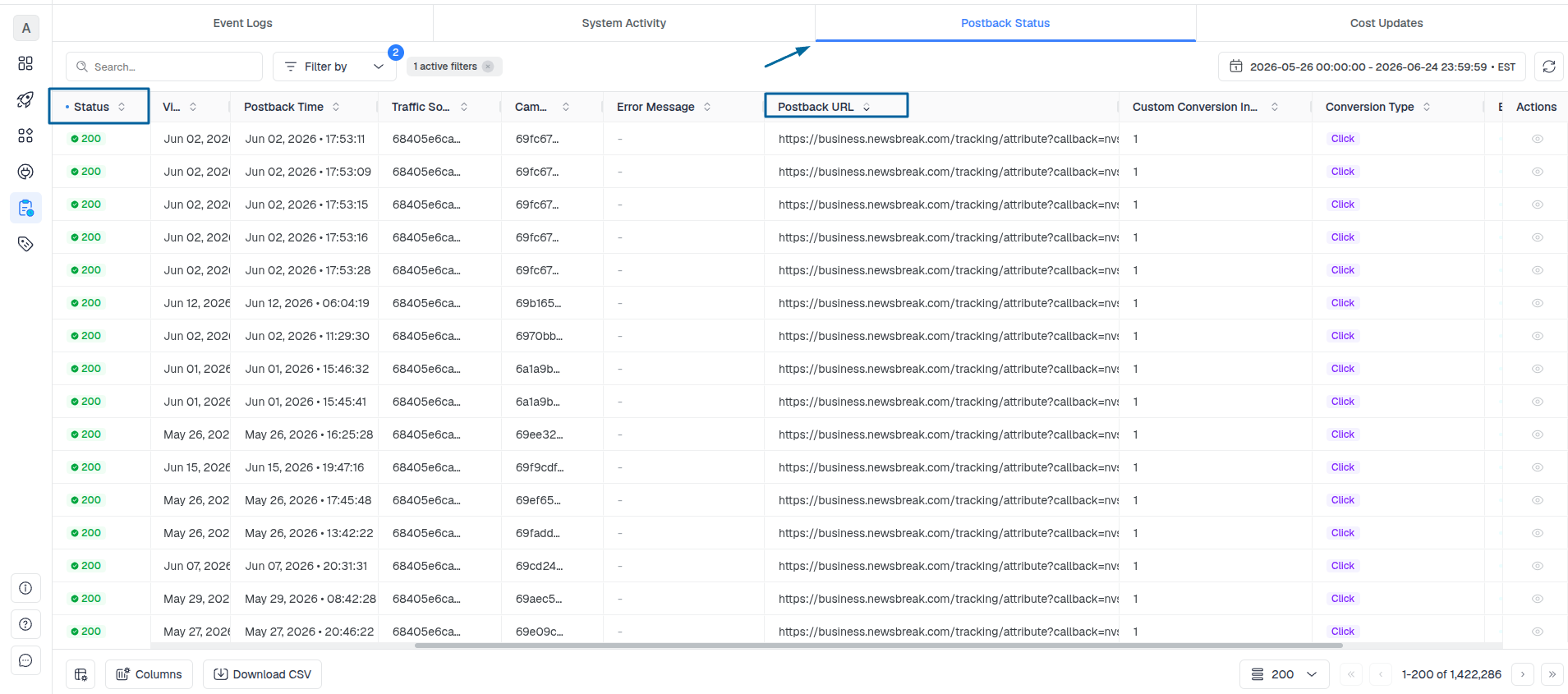 To verify that events are being sent correctly to NewsBreak, go to Logs → Postback Status, then filter by campaign or…