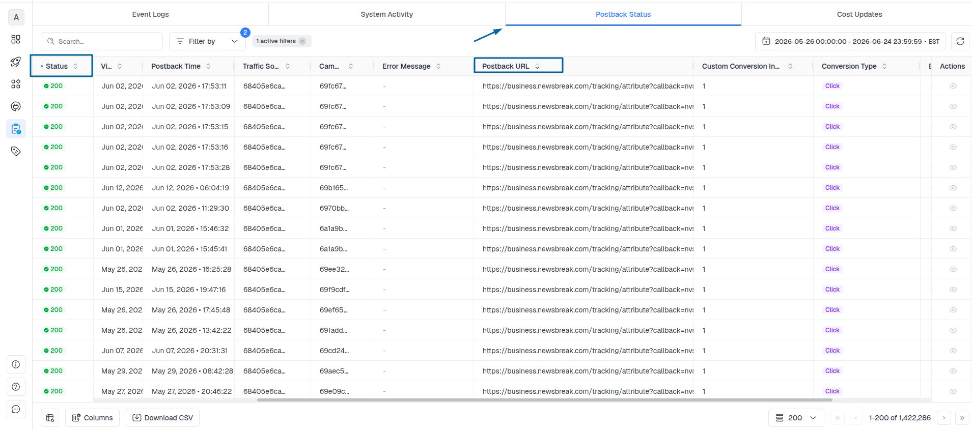 To verify that events are being sent correctly to NewsBreak, go to Logs → Postback Status, then filter by campaign or…
