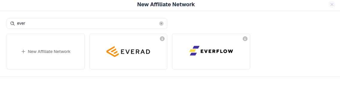Choose the Everflow affiliate network template
