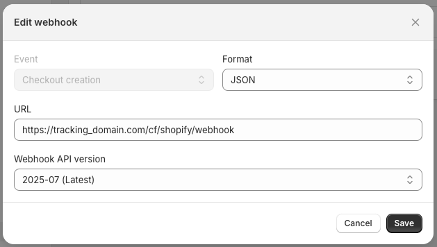 API Version: Use the latest (e.g., 2025-07)