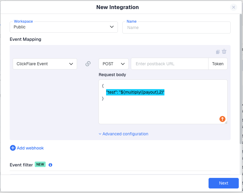 Custom Webhook integrations