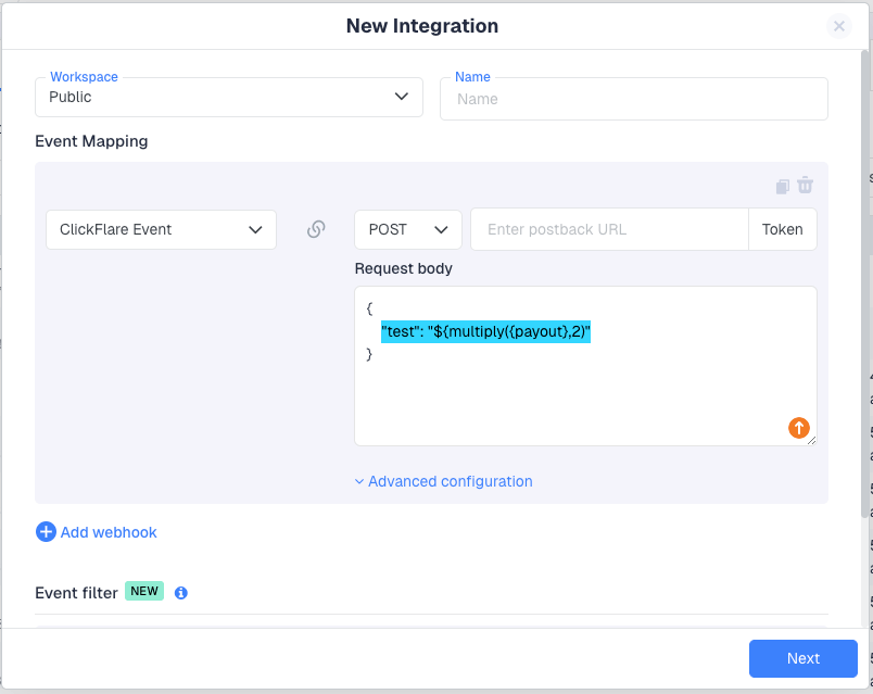 Custom Webhook integrations