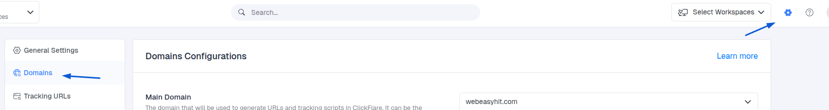 You can manage domains in the Settings Menu, located to the right of General Settings. Access the Settings Menu from…