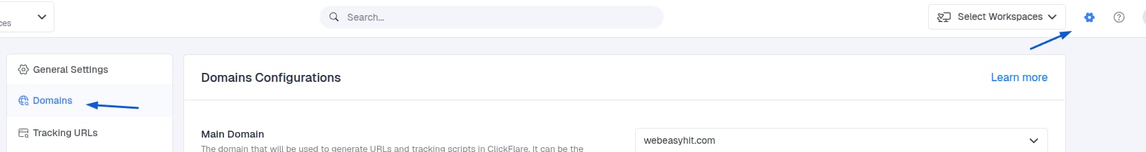 You can manage domains in the Settings Menu, located to the right of General Settings. Access the Settings Menu from…