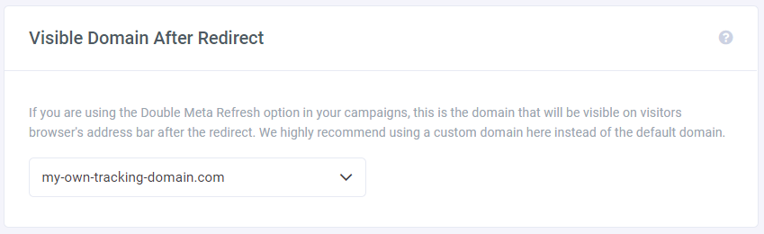Important note: We recommend using a custom domain here rather than the default one