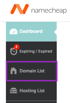 Log into your Namecheap account in a separate tab if you haven't logged in yet. Once you are in, click on Domain List…