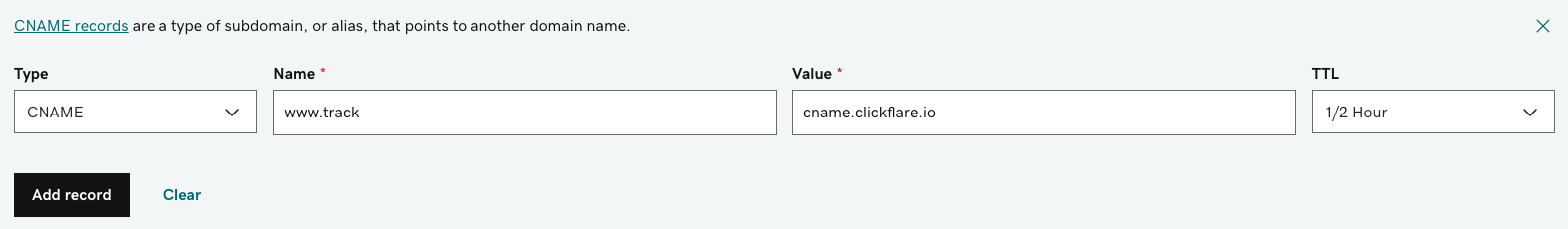 CNAME Setup: The CNAME record is used to point your domain or subdomain to the ClickFlare dedicated domain. Select…