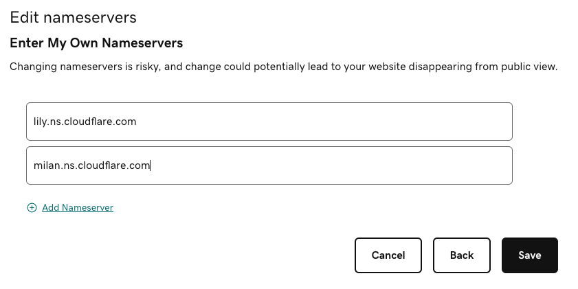 A new window will appear. Click on Enter my own nameservers (advanced), and paste the nameservers you copied earlier… (2)