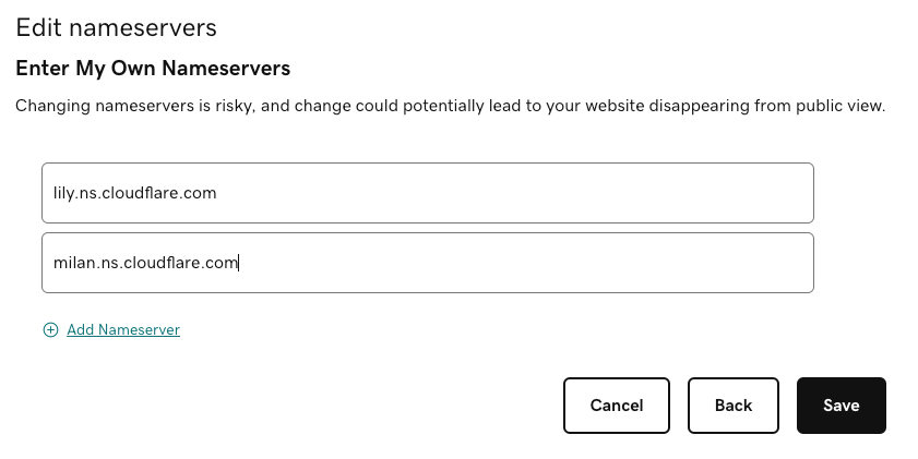 A new window will appear. Click on Enter my own nameservers (advanced), and paste the nameservers you copied earlier… (2)