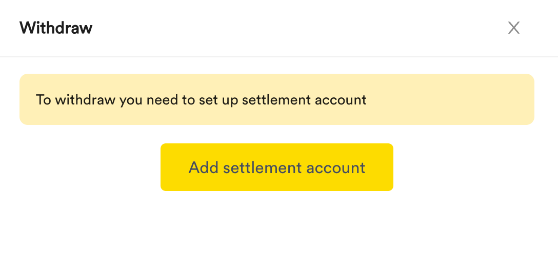 Withdrawal Add Settlement Account
