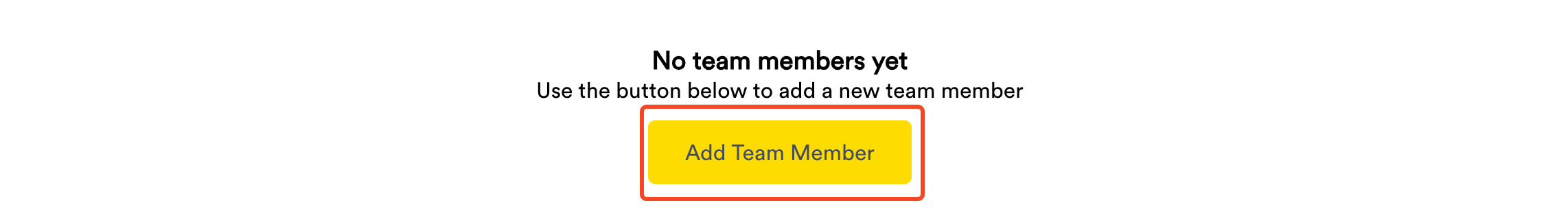 Add Team Member button on Team settings