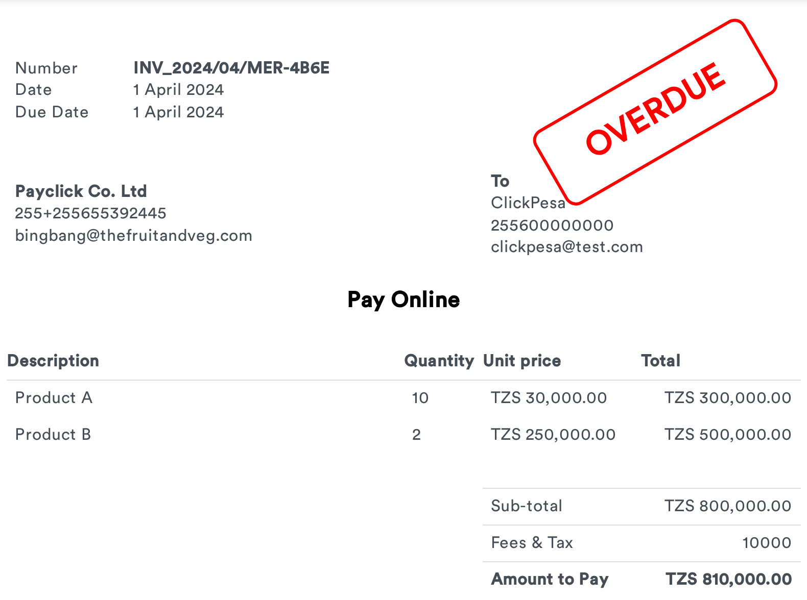 Merchant Dashboard screenshot