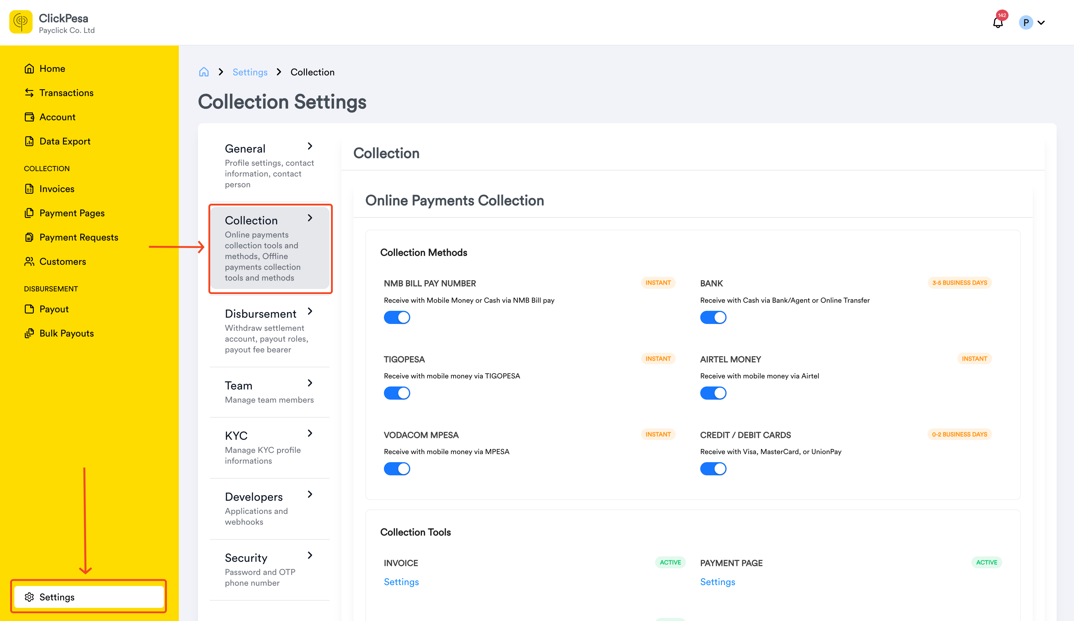 Merchant Dashboard screenshot