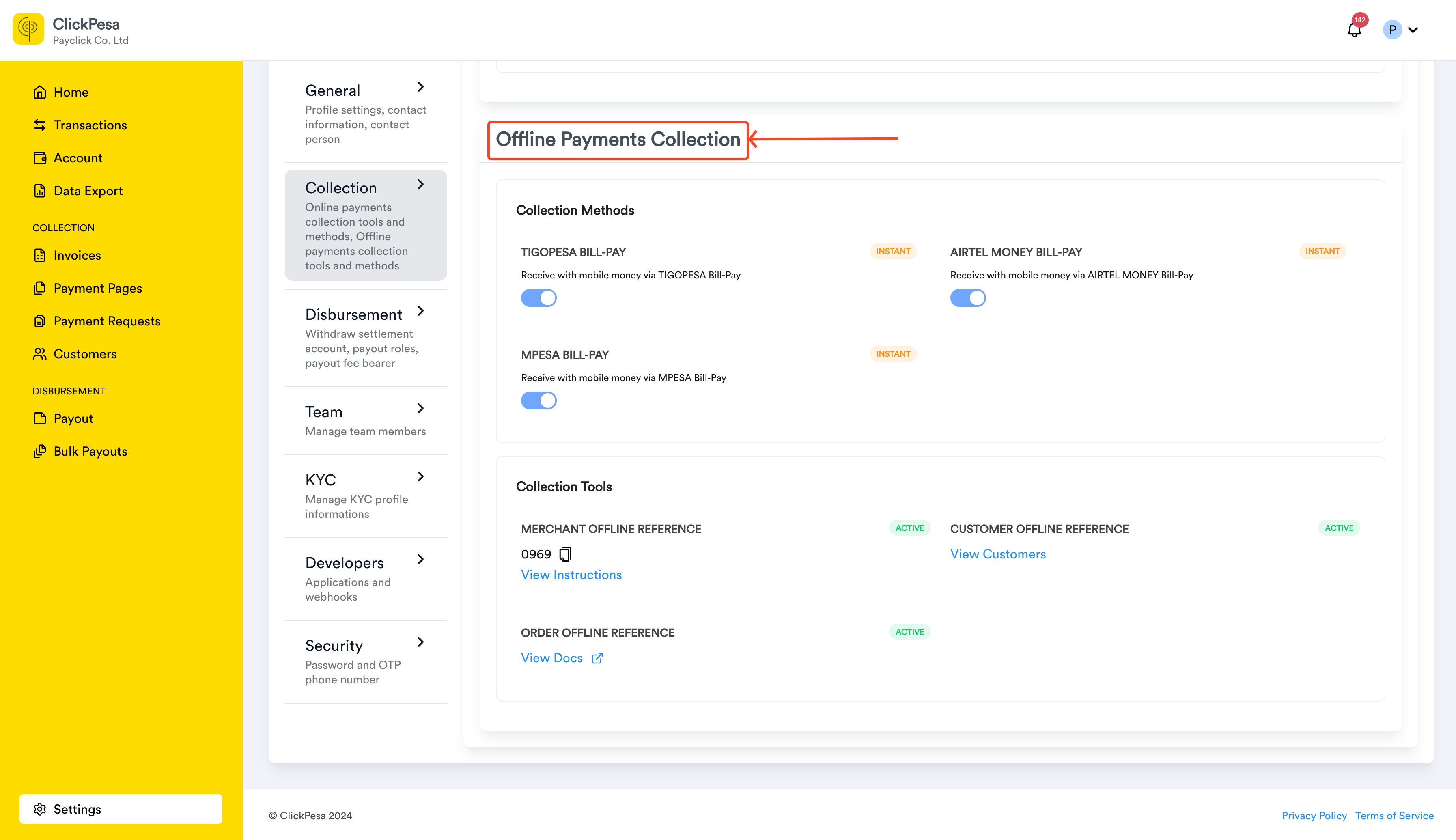 Merchant Dashboard screenshot