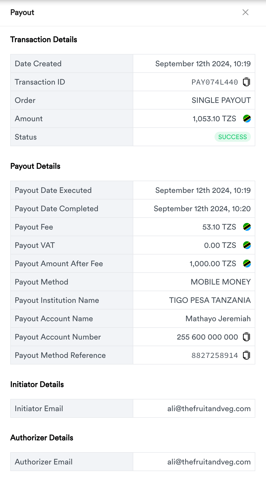 Merchant Dashboard screenshot