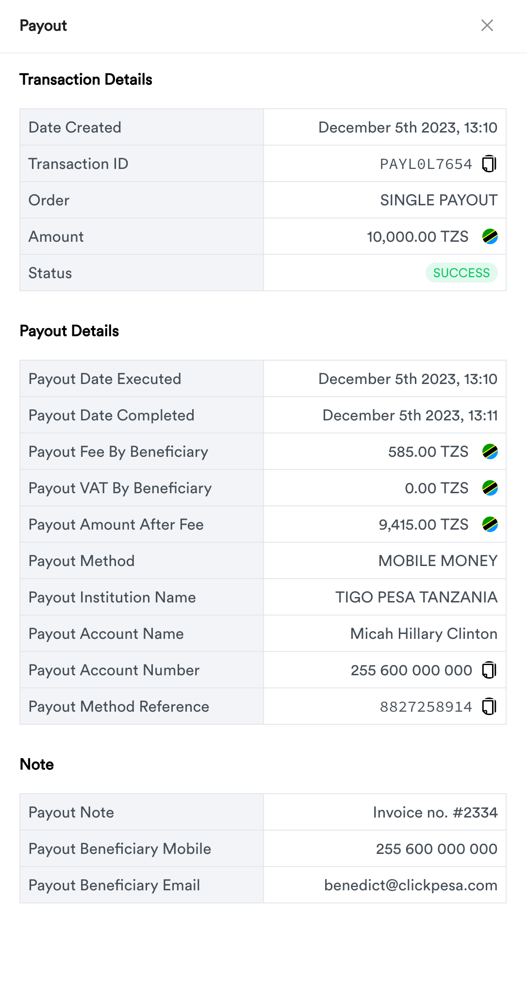 Merchant Dashboard screenshot