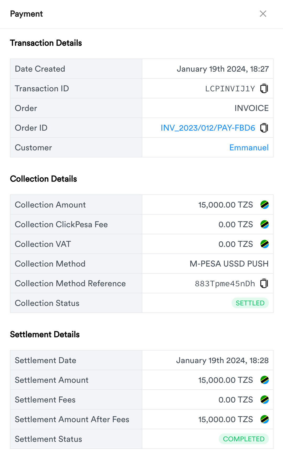 Merchant Dashboard screenshot