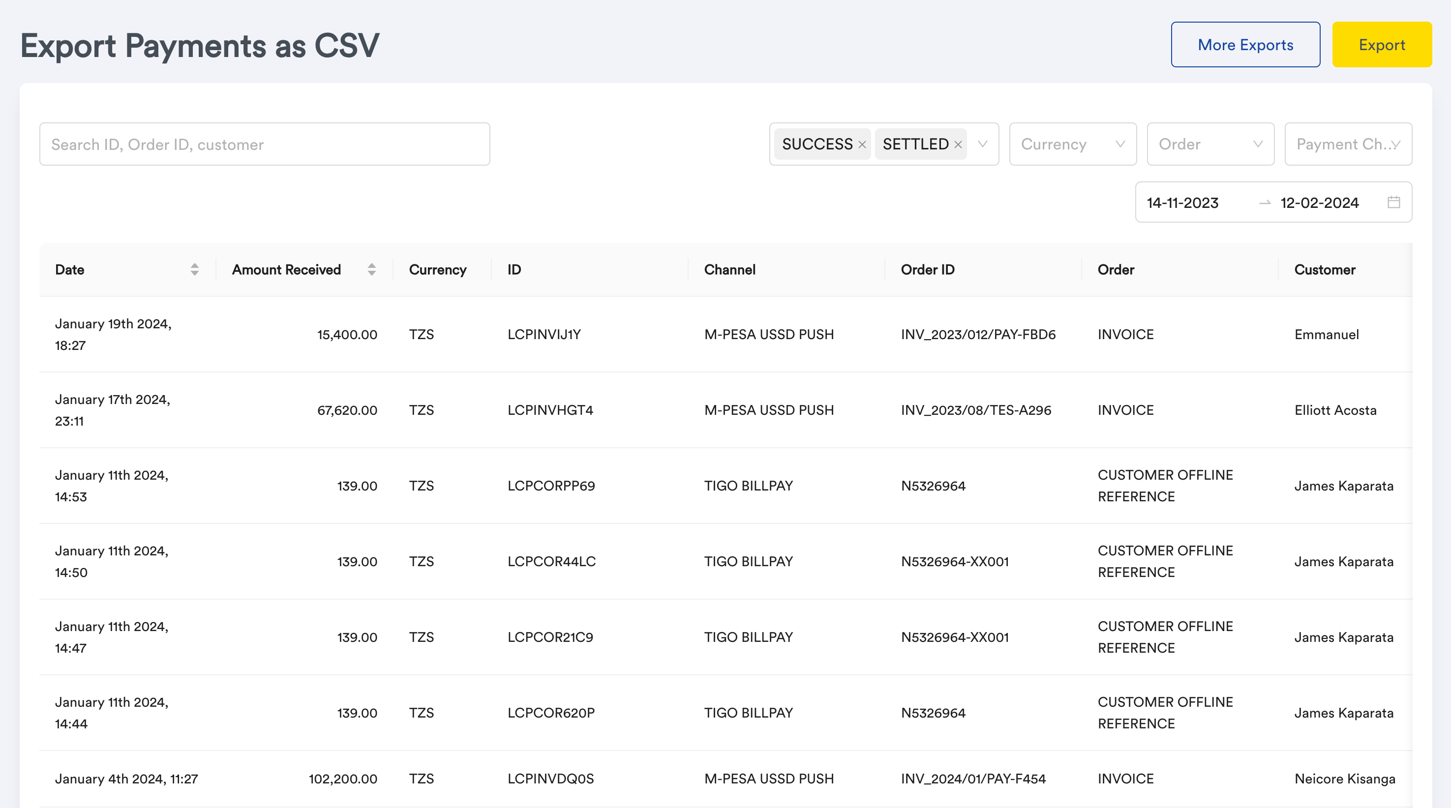 Merchant Dashboard screenshot