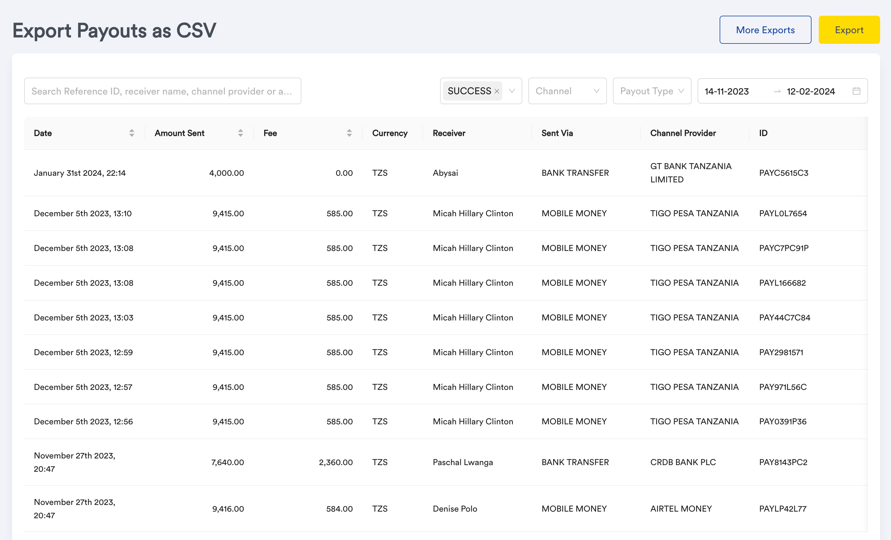 Merchant Dashboard screenshot