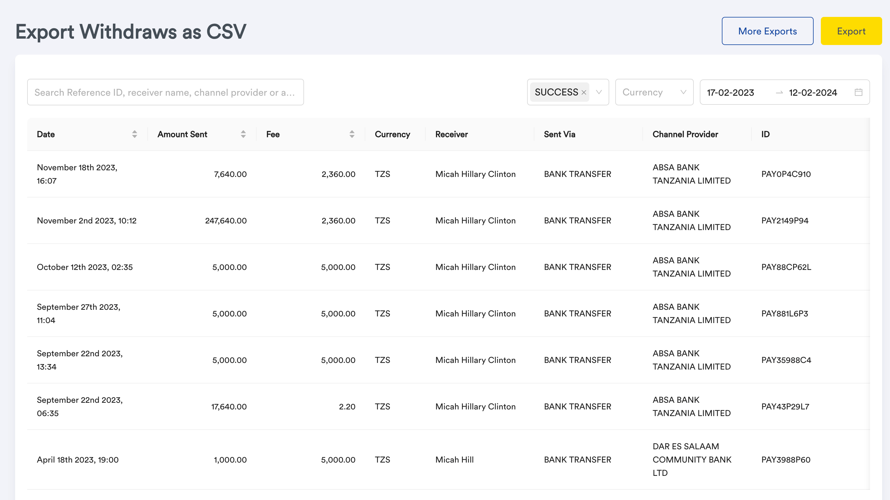 Merchant Dashboard screenshot