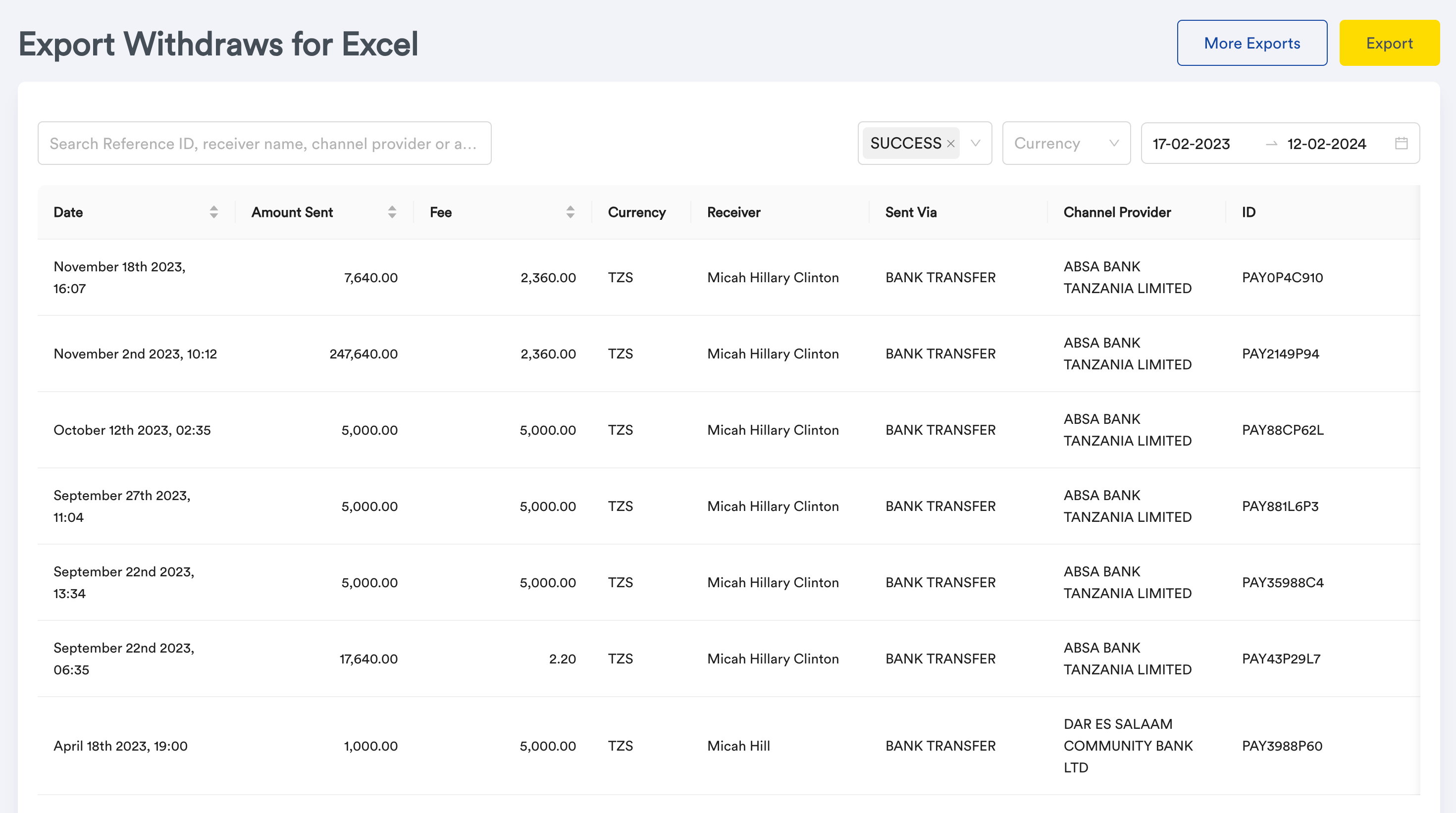 Merchant Dashboard screenshot
