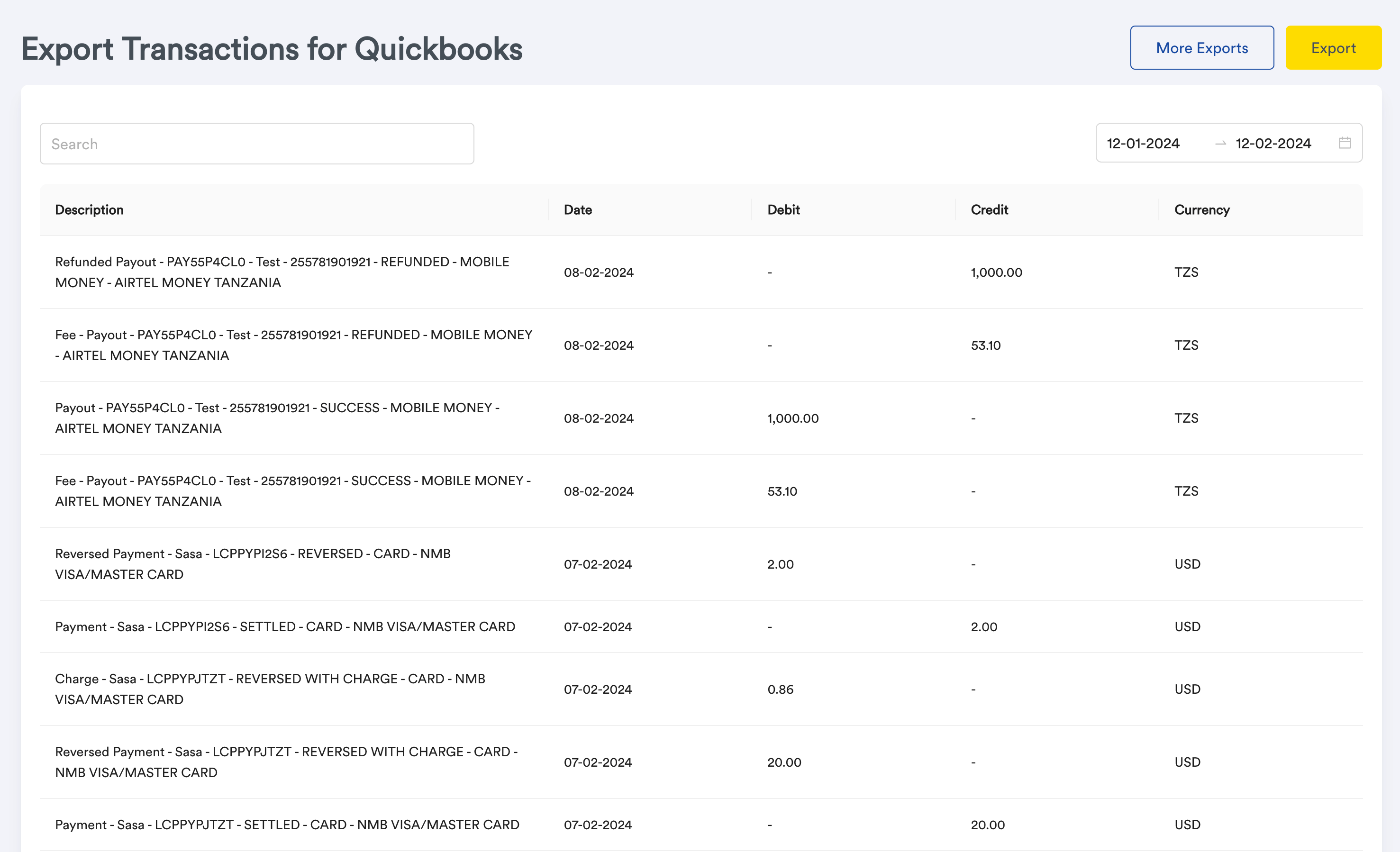Merchant Dashboard screenshot