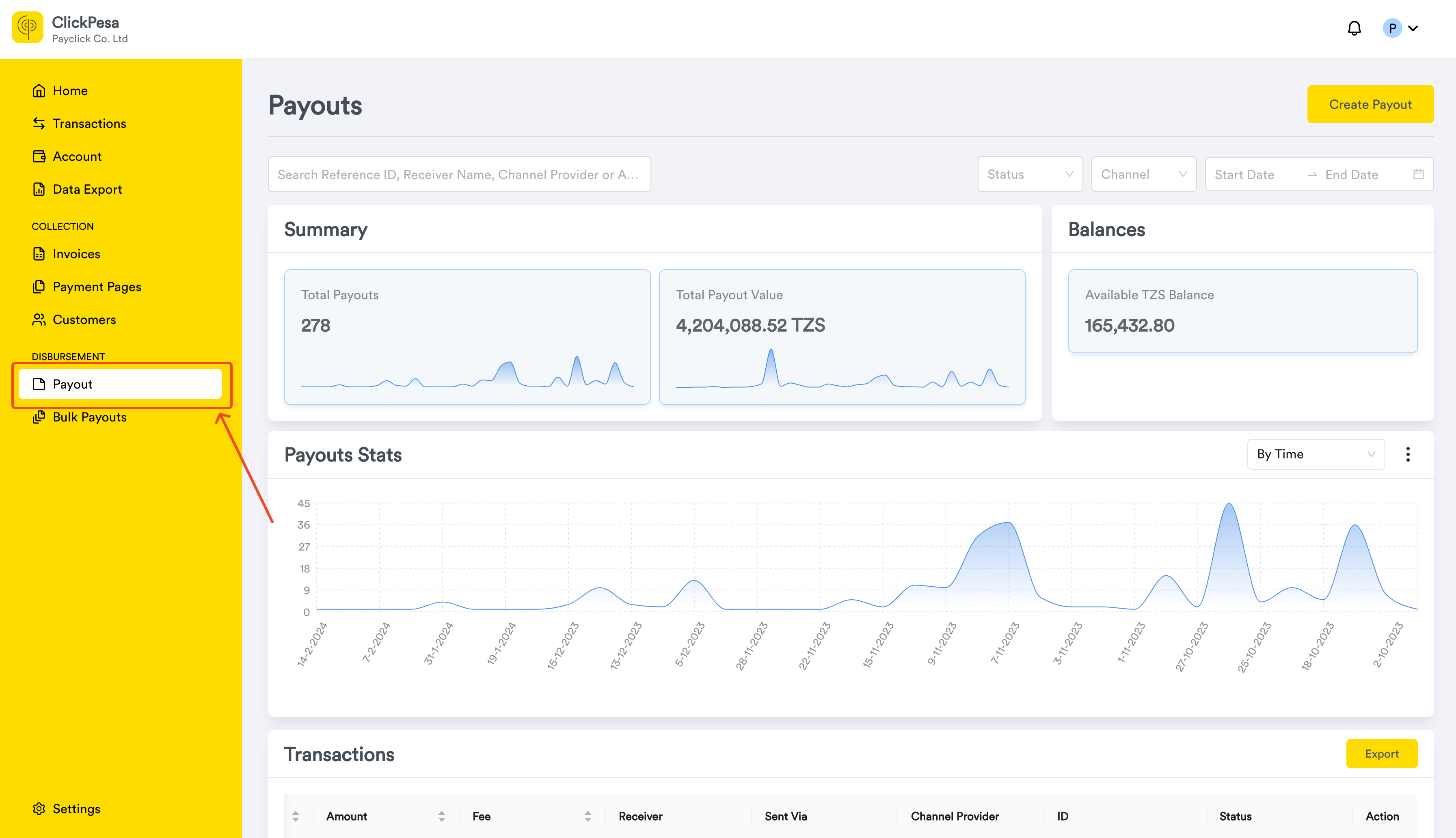 Merchant Dashboard screenshot