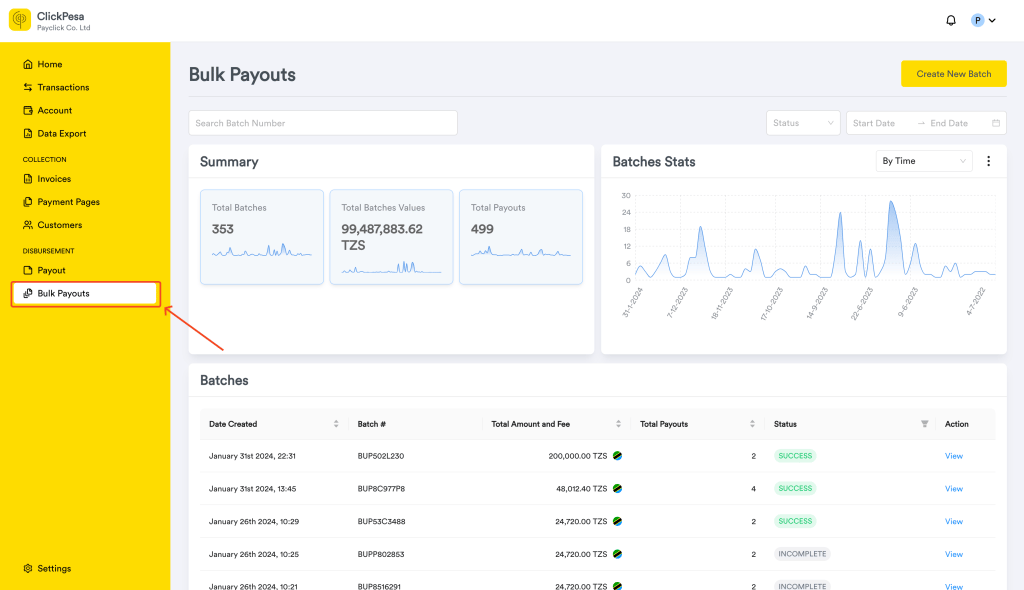 Merchant Dashboard screenshot