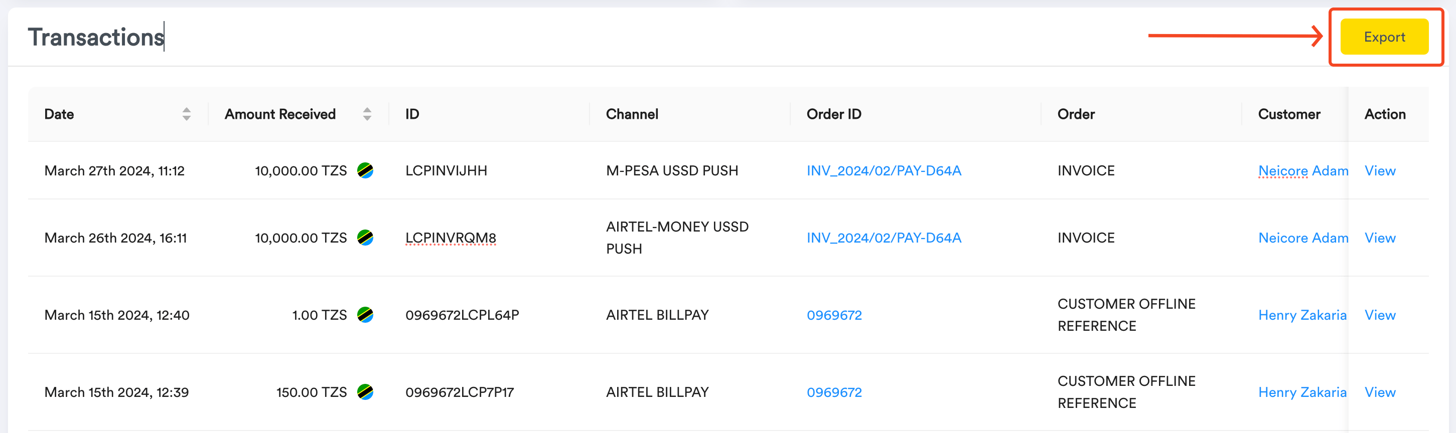 Merchant Dashboard screenshot