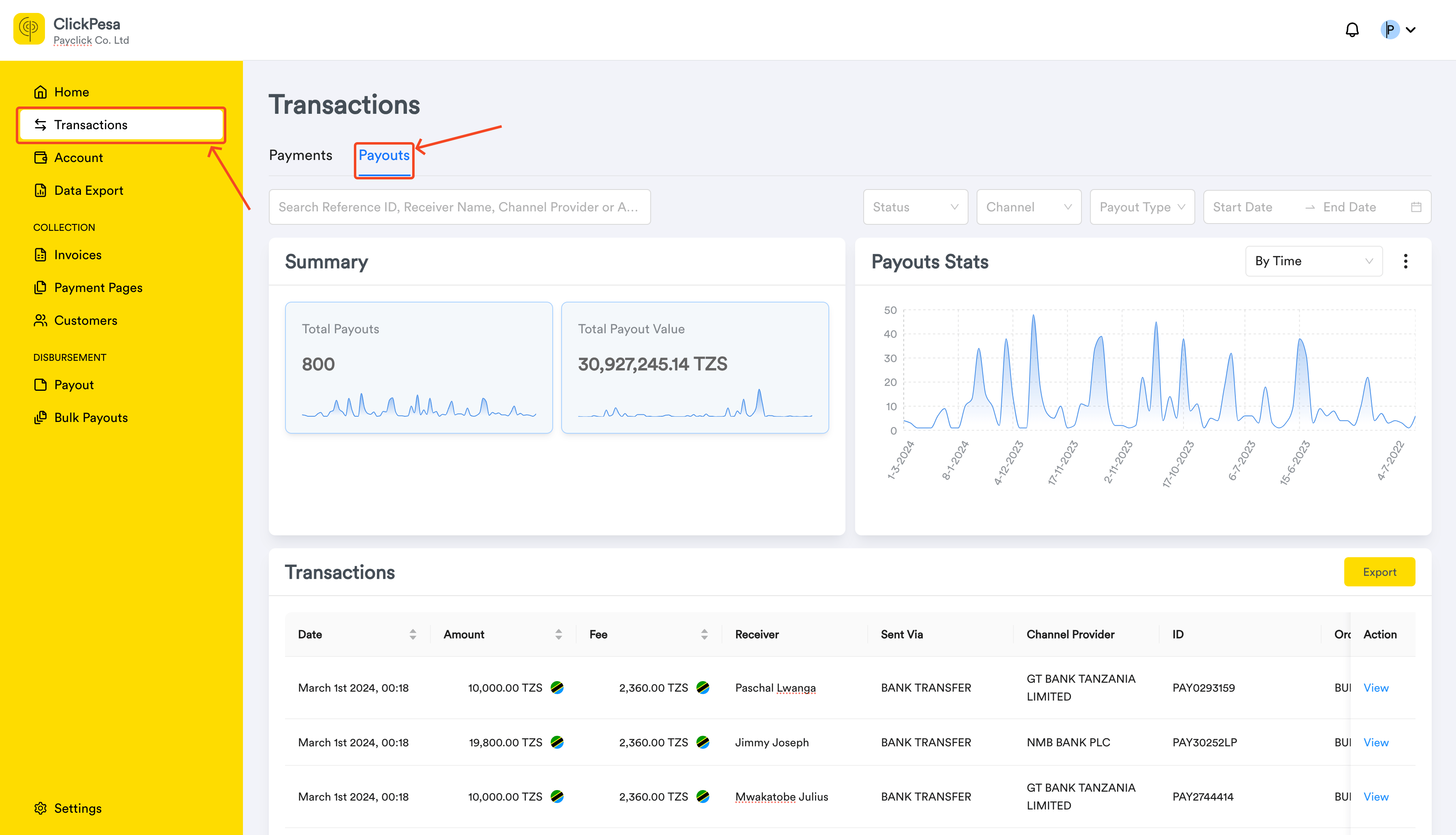 Merchant Dashboard screenshot