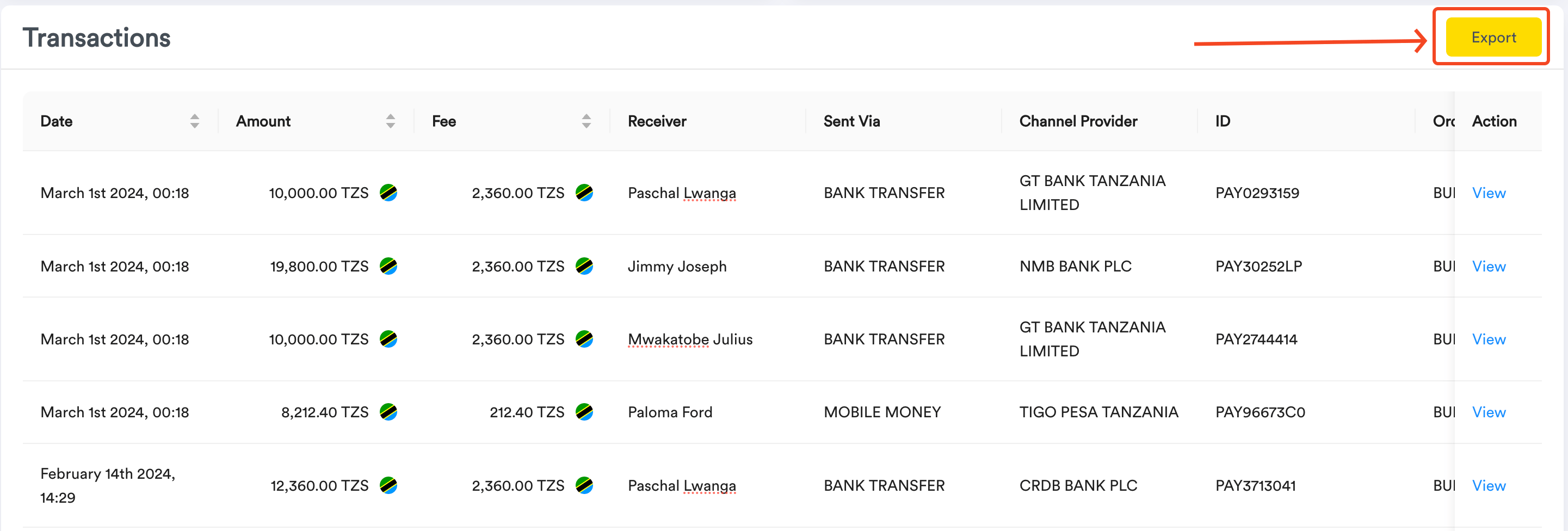 Merchant Dashboard screenshot