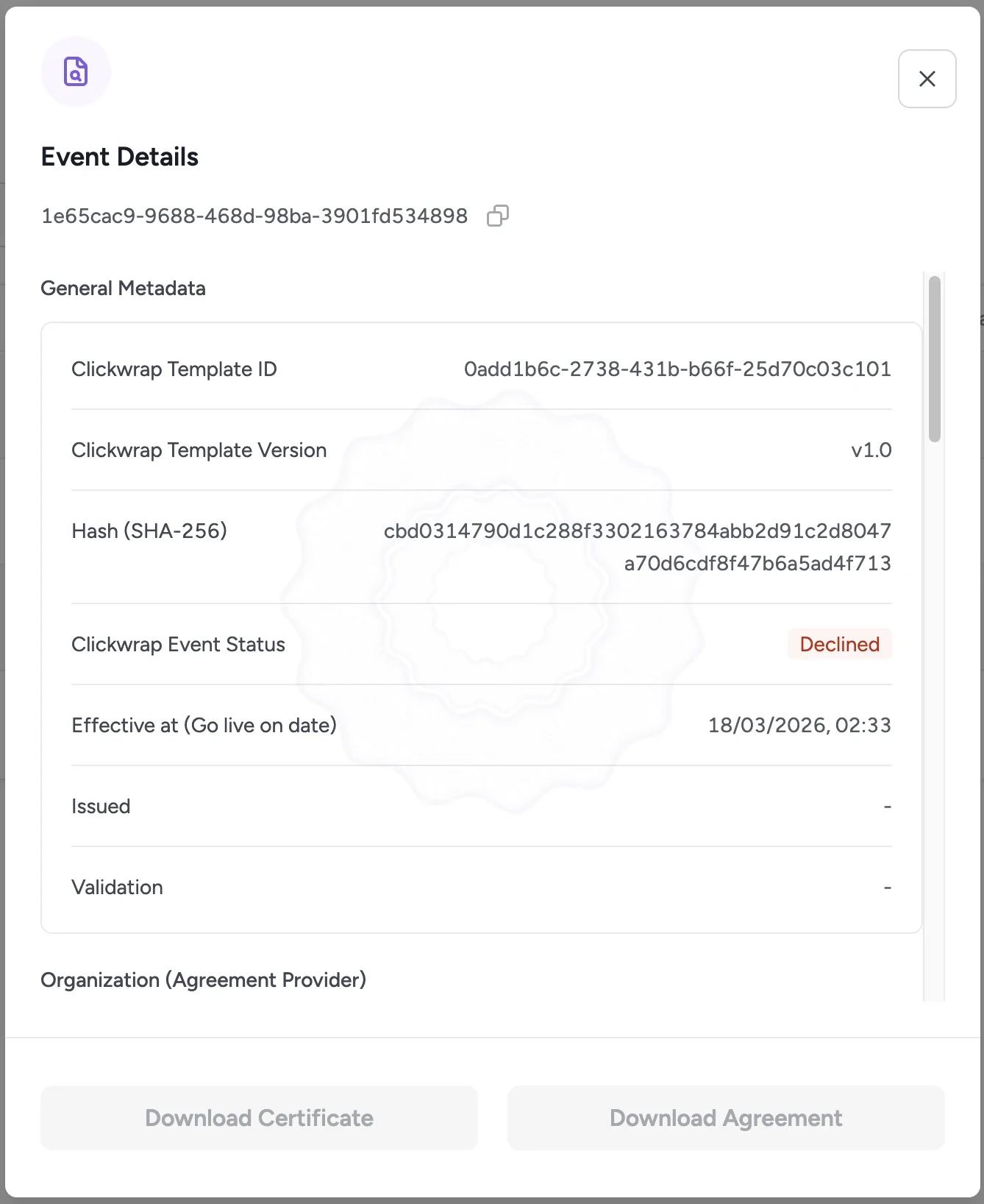 Declined event details
