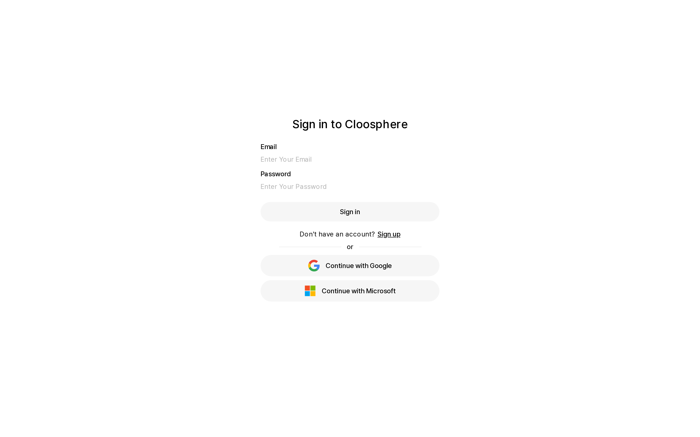 Sign-in screen
