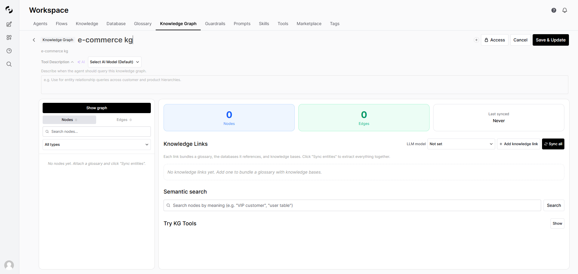 Knowledge Graph detail page