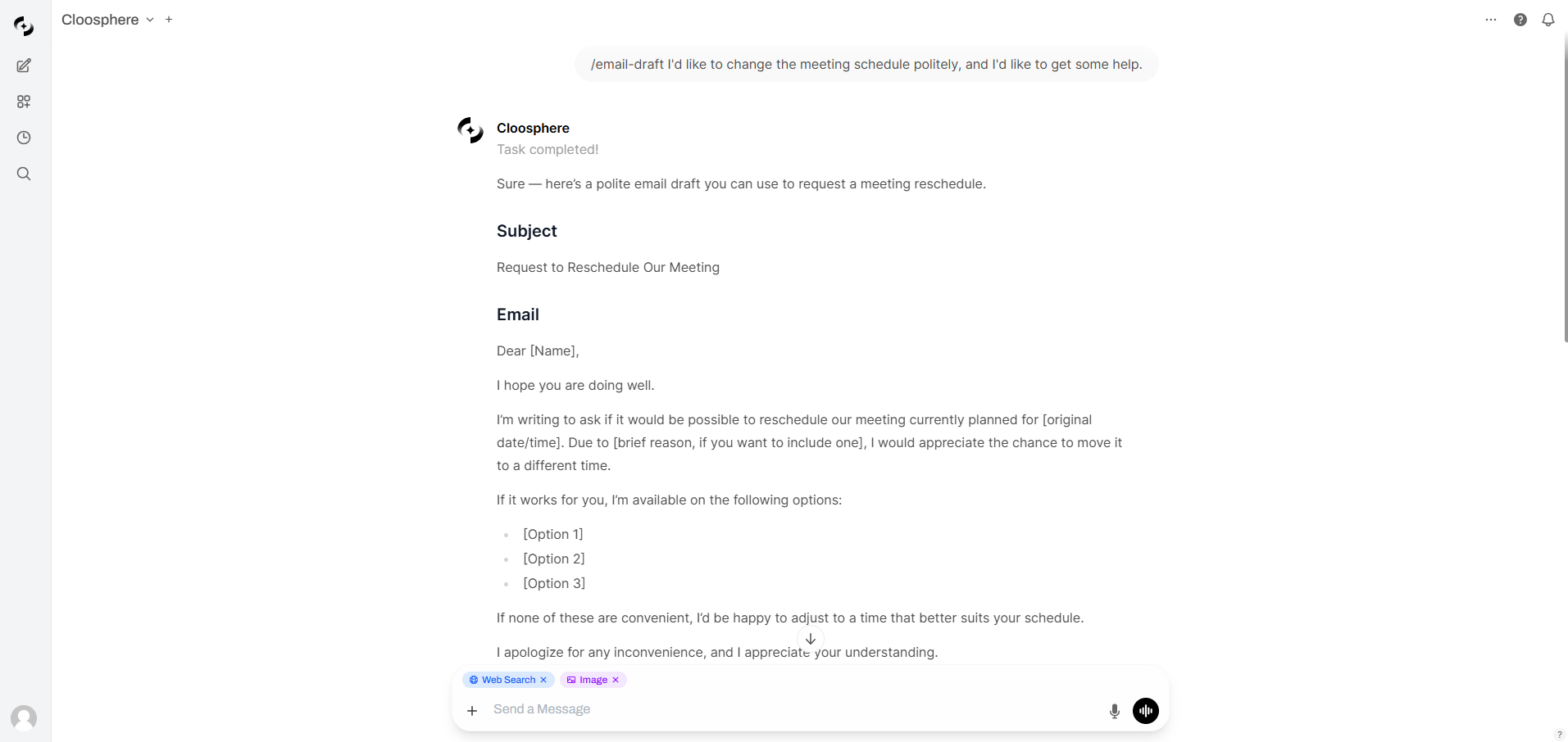 Running a command by typing it directly