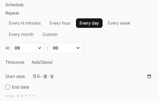 Cron editor UI