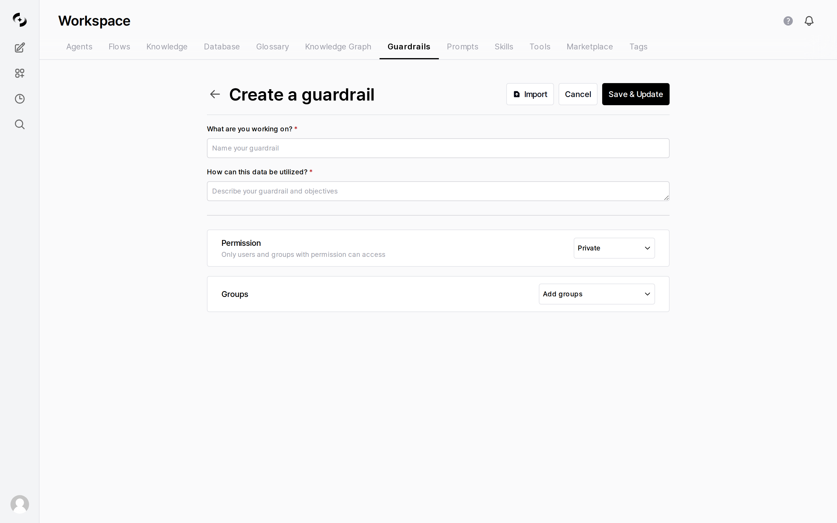 Guardrail creation form