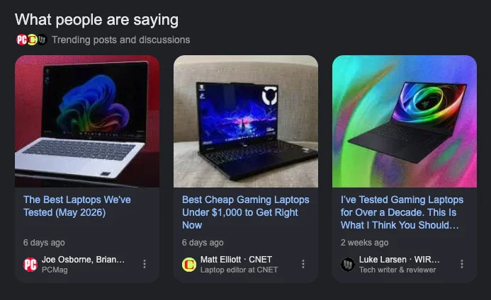 People are saying module on the Google SERP