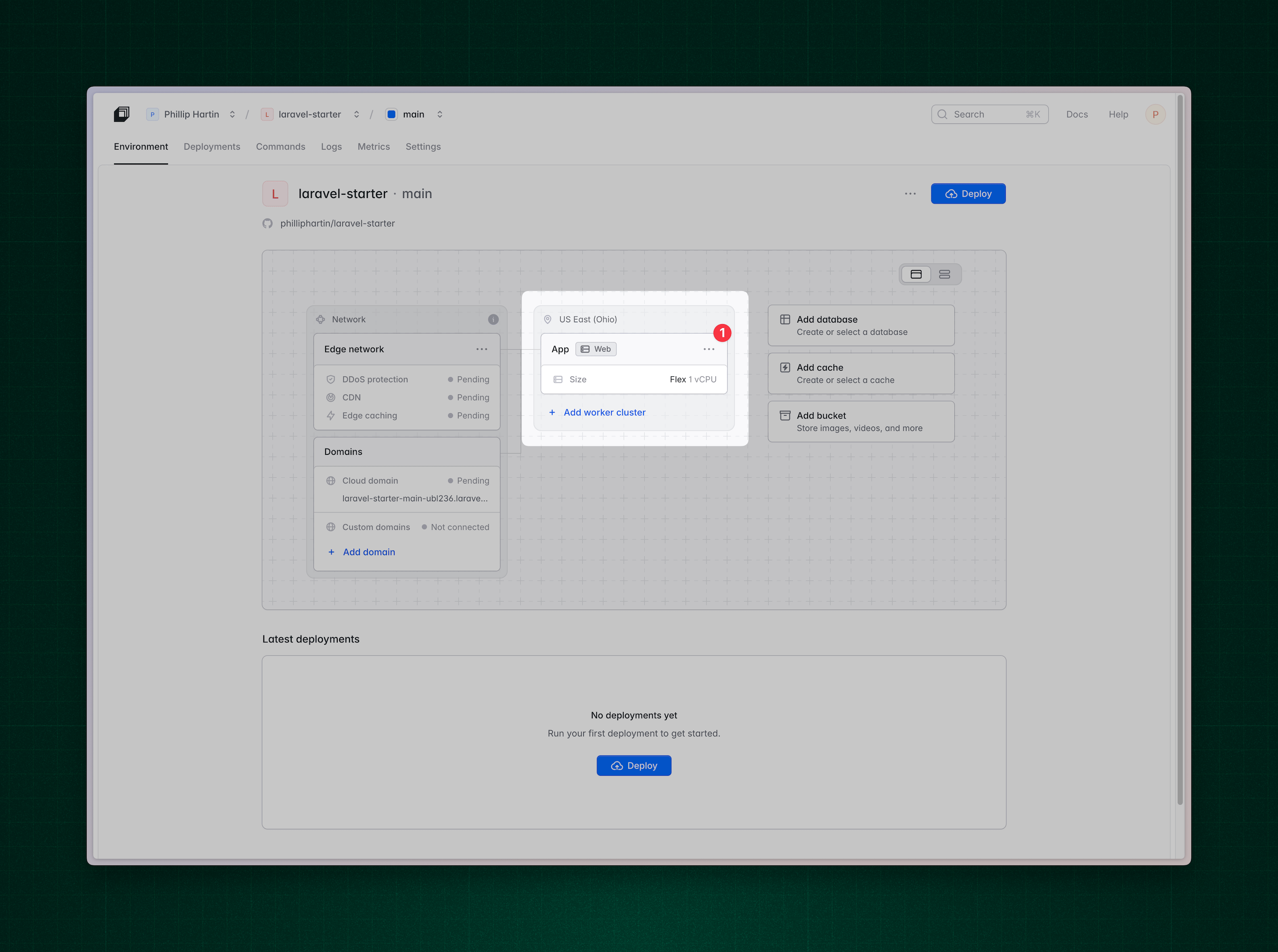 Select the app cluster