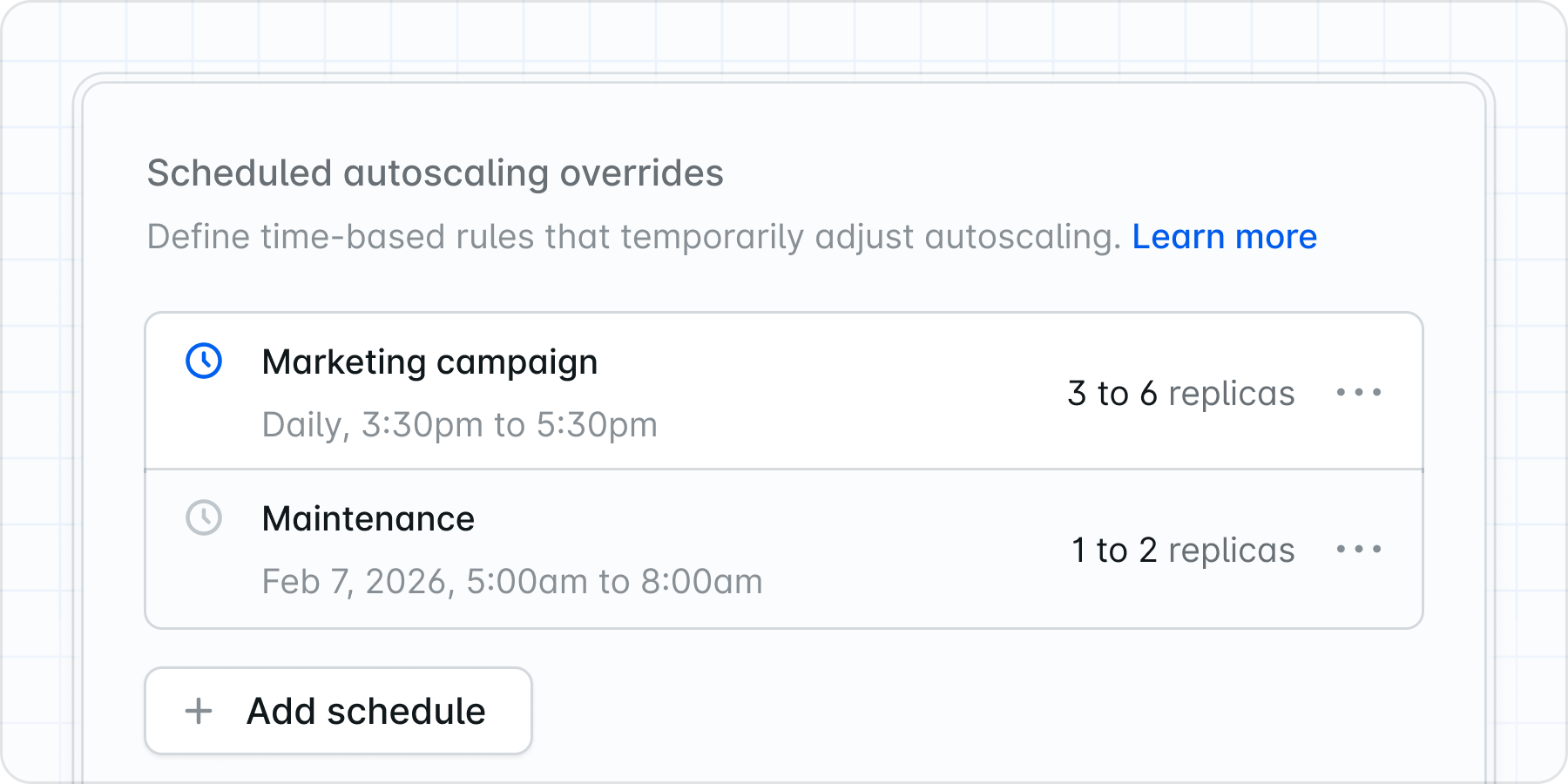 Scheduled autoscaling