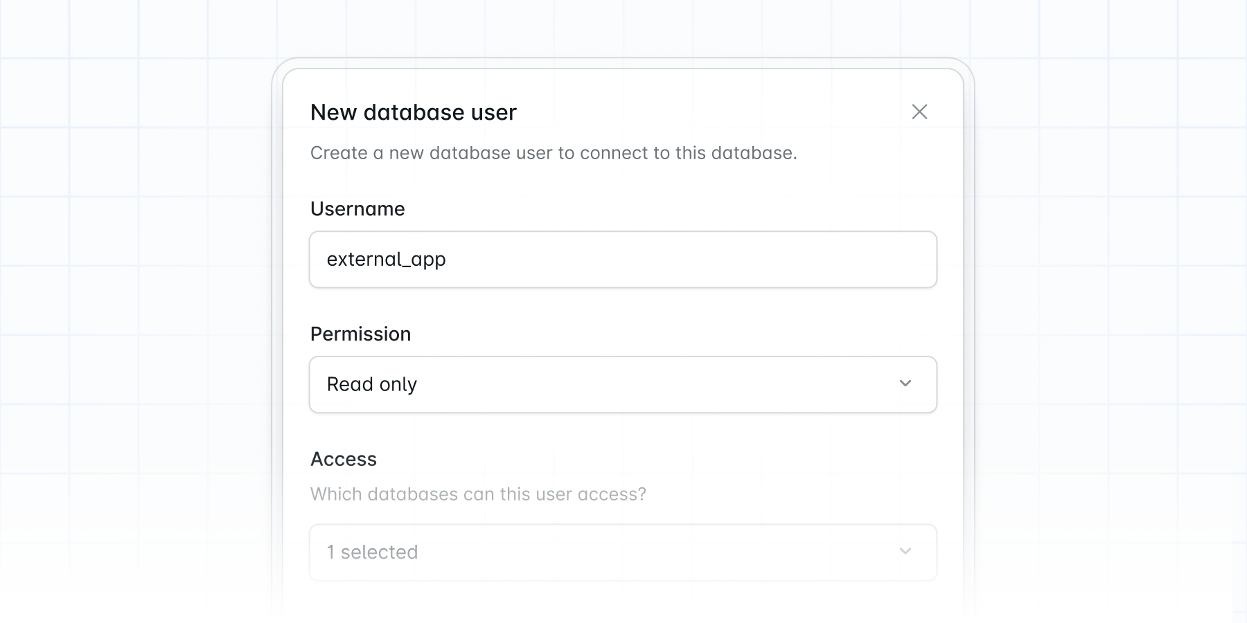 Manage database users