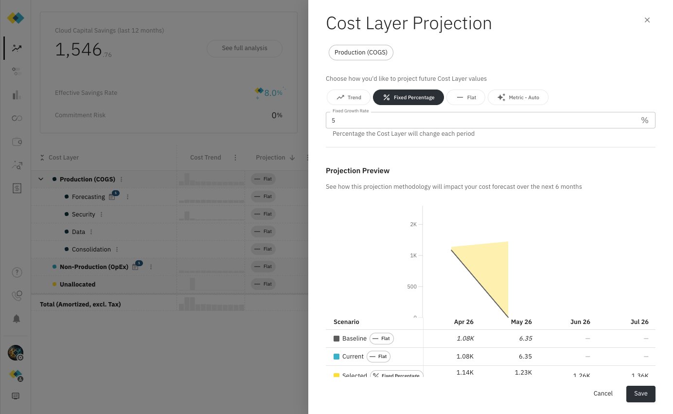 Fixed Percentage Examples Projection Types - Cloud Capital Documentation