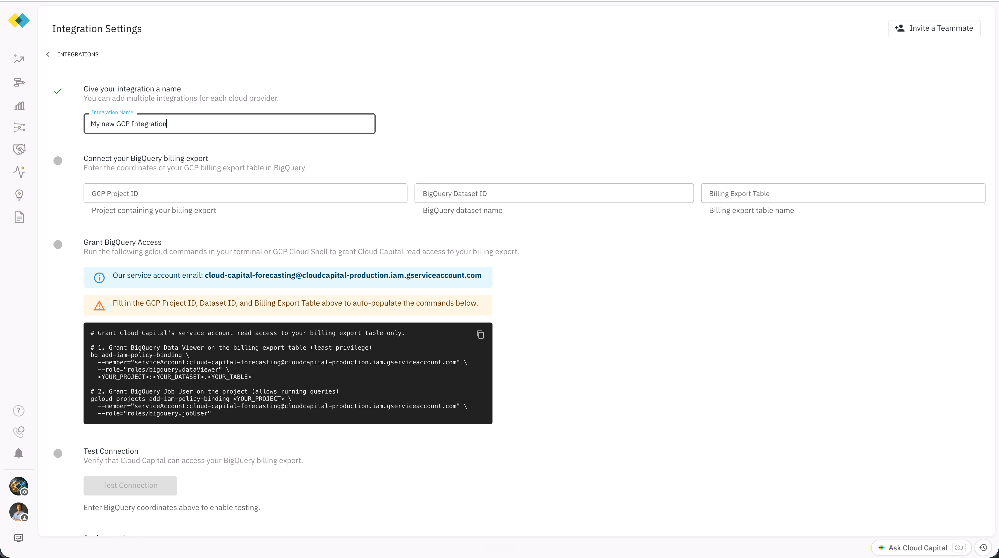 Gcp Integration Settings