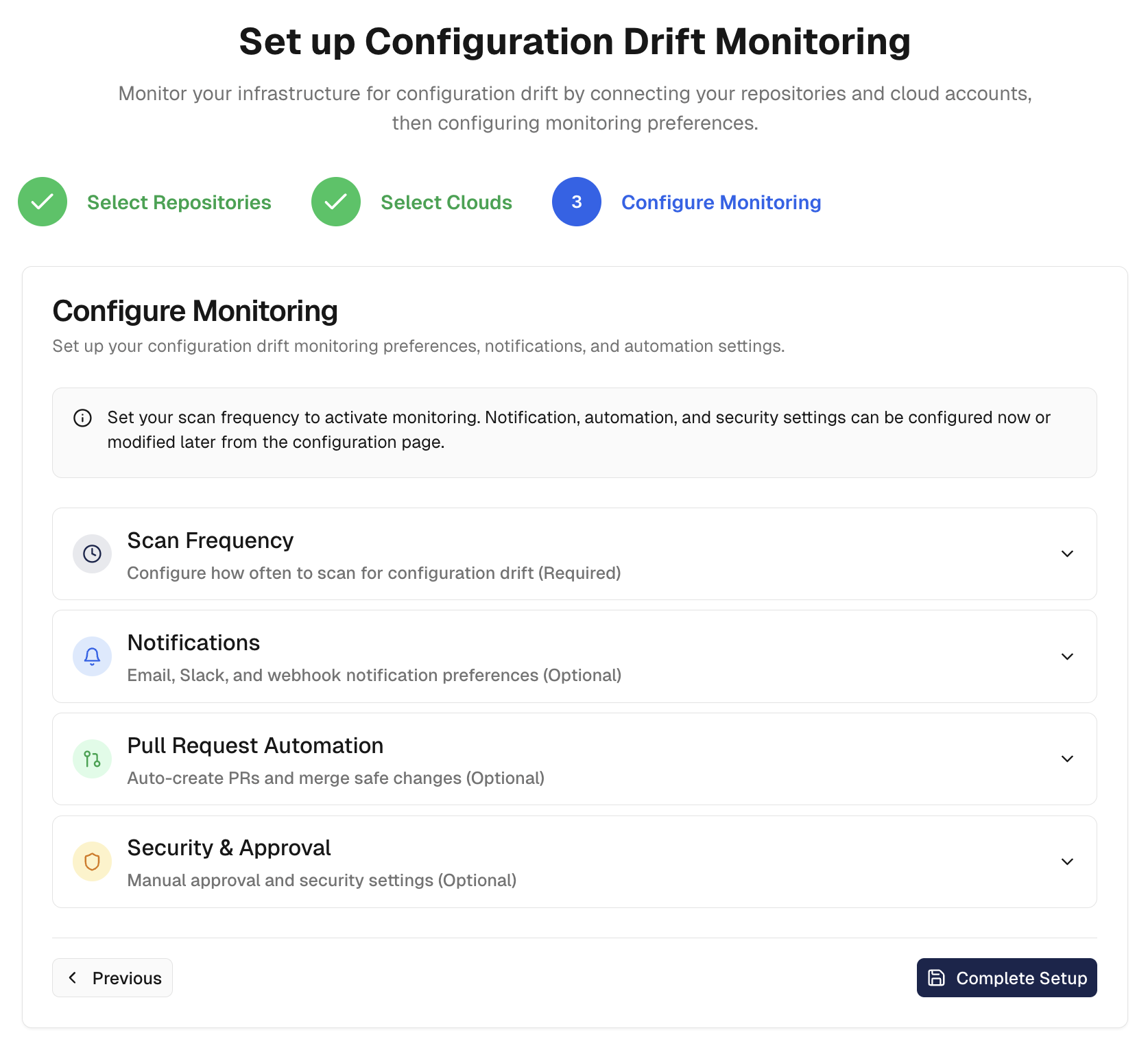 Configure drift monitoring settings