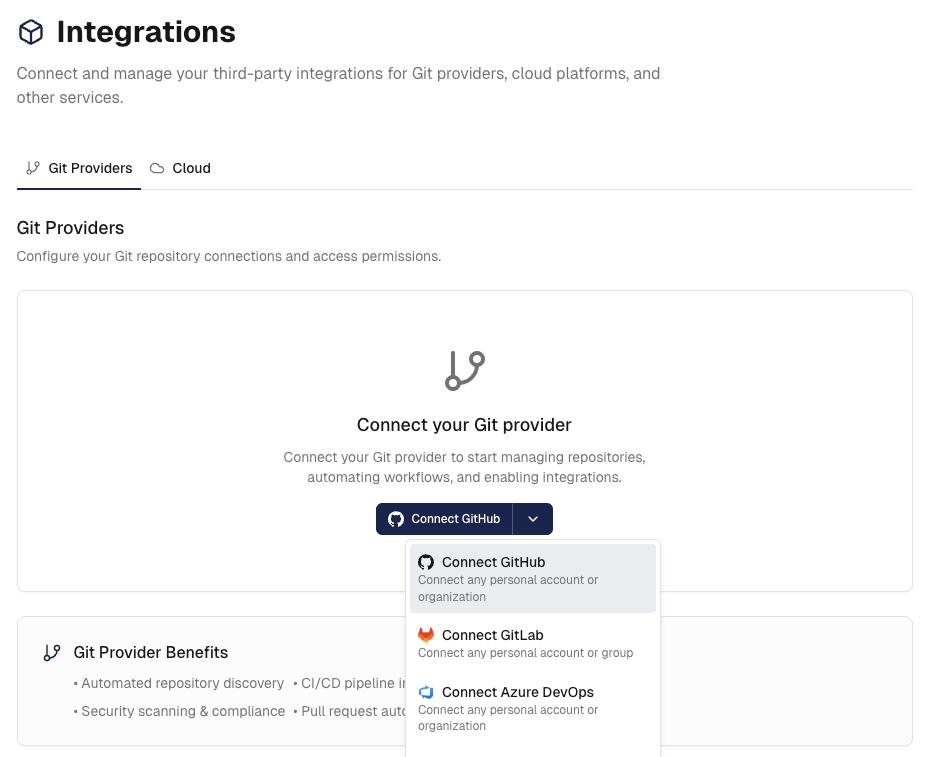 Connect Git Provider